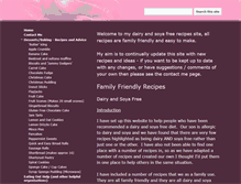 Tablet Screenshot of dairyandsoyafreerecipes.com